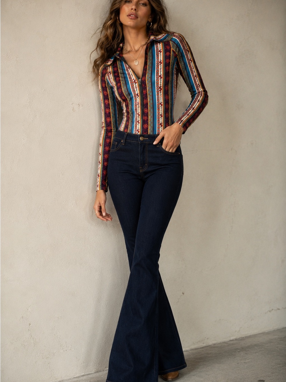 The Hippie Shake Ezy Ryder Retro 70s Zip Bodysuit Size 8